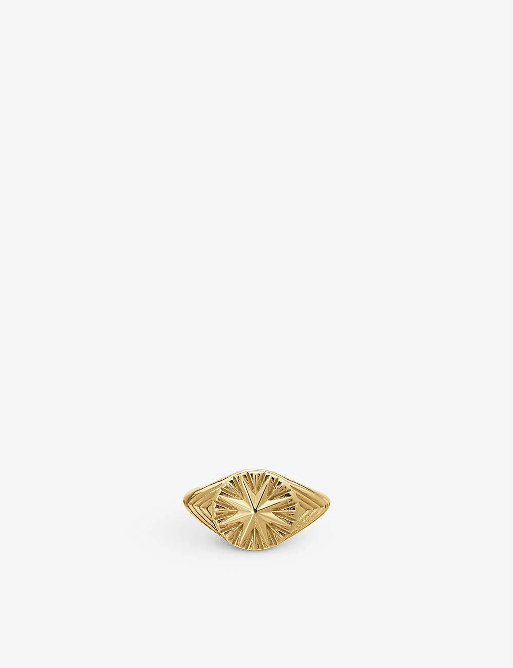 North Star 22ct Yellow Gold-plated Sterling Silver Signet Ring 3 North Star 22ct Yellow Gold-plated Sterling Silver Signet Ring
