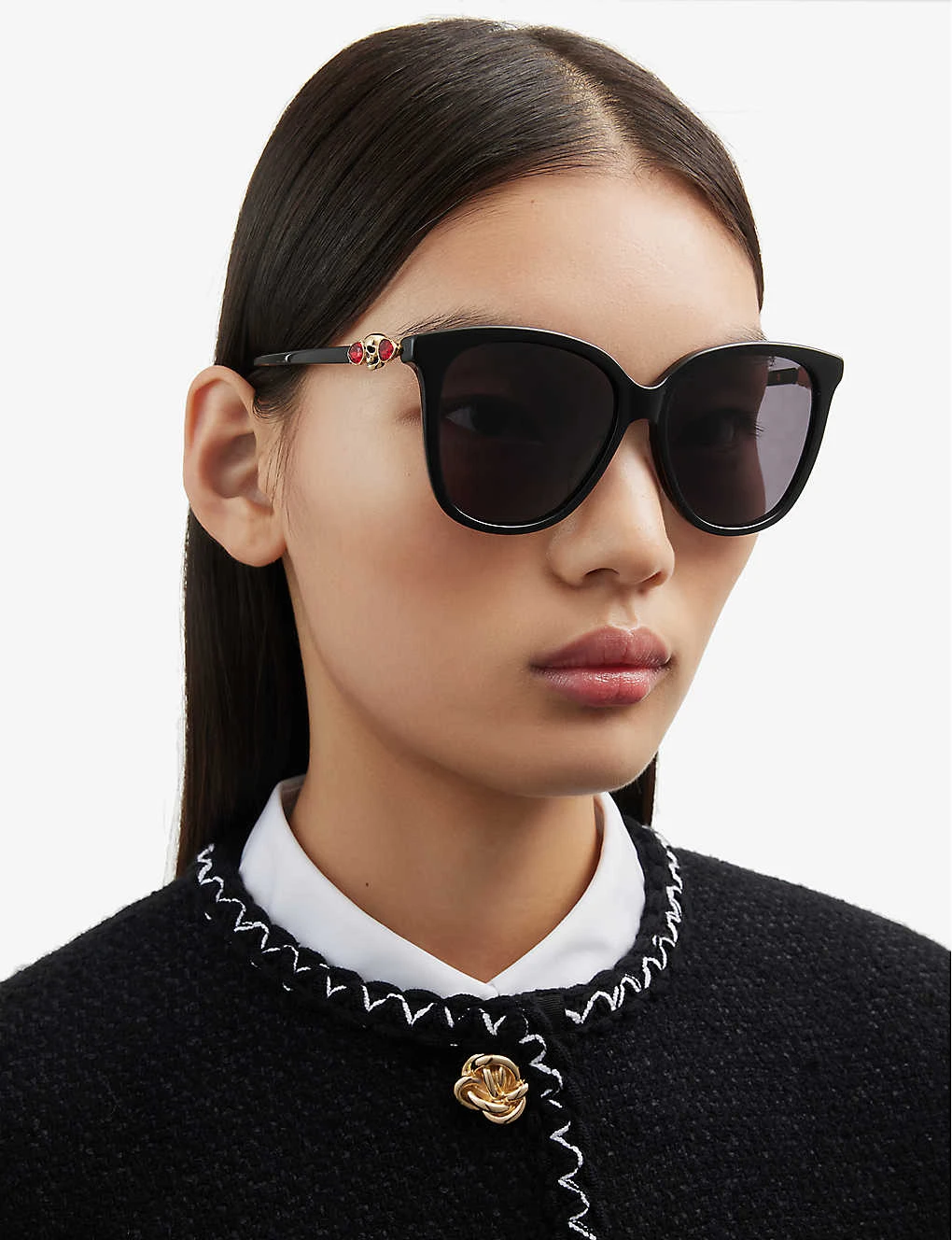 Alexander McQueen AM0326S Skull-embellished Sunglasses 4 Alexander McQueen AM0326S Skull-embellished Sunglasses - Image 2