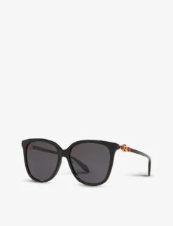 Alexander McQueen AM0326S Skull-embellished Sunglasses 8 Alexander McQueen AM0326S Skull-embellished Sunglasses -Glam Pouch Store R03848881 BLACK ALT02