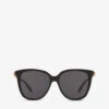 Alexander McQueen AM0326S Skull-embellished Sunglasses 2 Alexander McQueen AM0326S Skull-embellished Sunglasses -Glam Pouch Store R03848881 BLACK M