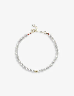 18ct Yellow-gold And Pearl Beaded Anklet