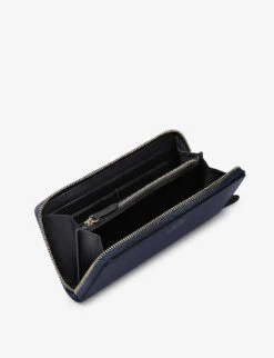 Panama Large Zipped Leather Purse 6 Panama Large Zipped Leather Purse -Glam Pouch Store R03852912 NAVY ALT01