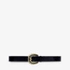 Maje Alma Diamante-encrusted Leather Buckle Belt
