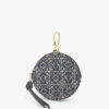 Loewe Cookie Logo-woven Leather Charm -Glam Pouch Store R03863794 NAVYBLACK M