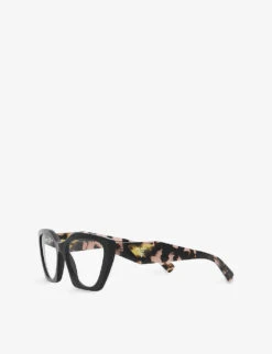 Prada PR 09YV Acetate Cat-eye Glasses -Glam Pouch Store R03897976 BLACK ALT02