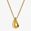 Savi X Missoma Sculptural 18ct Recycled Yellow-gold Sterling-silver Vermeil Pendant Necklace -Glam Pouch Store R03898369 GOLD M