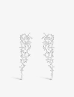 Festival Statement Sterling Silver And Zirconia Pendant Earrings