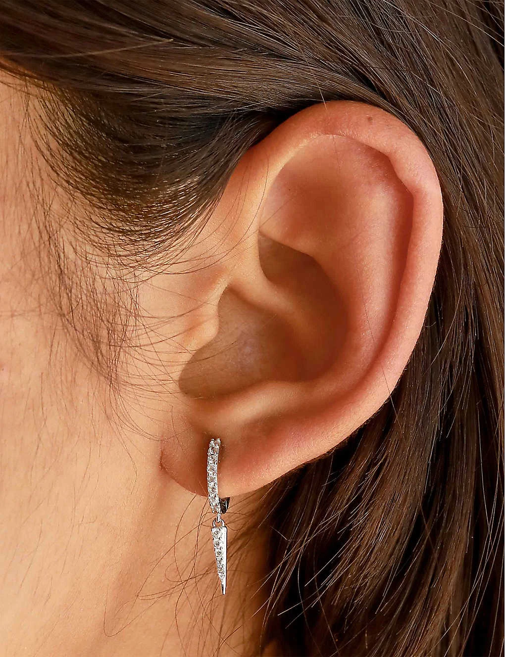 Crystal Spike Recycled Sterling-silver And Cubic Zirconia Huggie Earrings 4 Crystal Spike Recycled Sterling-silver And Cubic Zirconia Huggie Earrings - Image 2