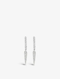 Crystal Spike Recycled Sterling-silver And Cubic Zirconia Huggie Earrings 9 Crystal Spike Recycled Sterling-silver And Cubic Zirconia Huggie Earrings -Glam Pouch Store R03915972 SILVER ALT03