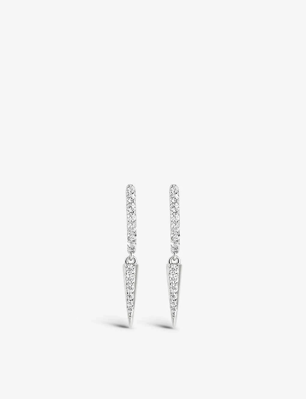 Crystal Spike Recycled Sterling-silver And Cubic Zirconia Huggie Earrings 6 Crystal Spike Recycled Sterling-silver And Cubic Zirconia Huggie Earrings - Image 4