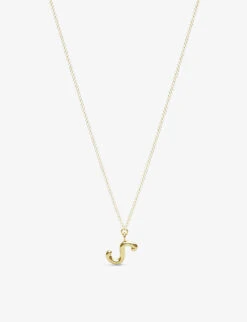 Love Letter S Initial 18ct Yellow-gold Pendant Necklace
