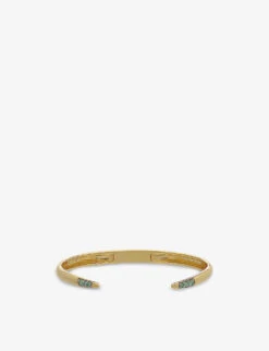 Birthstone May 22ct Gold-plated Sterling-silver And Emerald Bangle