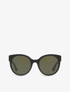 Gucci GG0035SN Round-frame Acetate Sunglasses
