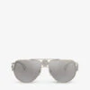 Versace VE2225 Pilot-frame Metal Sunglasses -Glam Pouch Store R03917616 GOLD M