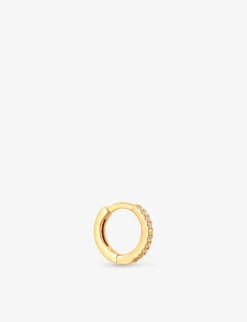 Crystal 18ct Yellow Gold-plated Recycled Sterling Silver And Cubic Zirconia Hoop Earring