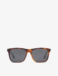 Gucci GG0381SN Rectangular-frame Acetate Sunglasses