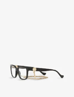 Gucci GG1025O Square-frame Acetate Glasses -Glam Pouch Store R03922545 BLACK ALT02