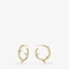 Rose Thorn Yellow Gold-plated Vermeil Sterling-silver Hoop Earrings 2 Rose Thorn Yellow Gold-plated Vermeil Sterling-silver Hoop Earrings -Glam Pouch Store R03922639 YELLOWGOLDVERMEIL M
