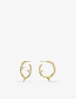 Rose Thorn Yellow Gold-plated Vermeil Sterling-silver Hoop Earrings