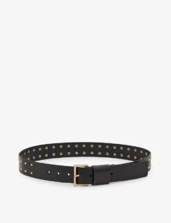 AllSaints Maxie Studded Leather Belt -Glam Pouch Store R03923617 BLACKWARMBRA ALT03
