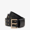 AllSaints Maxie Studded Leather Belt -Glam Pouch Store R03923617 BLACKWARMBRA M