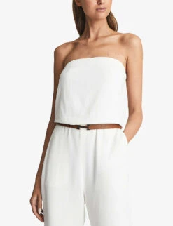 Reiss Hayley Leather Belt -Glam Pouch Store R03925552 TAN ALT02