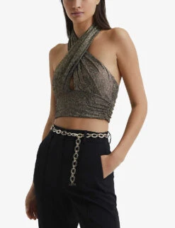 Reiss Camilla Brass Chain Belt -Glam Pouch Store R03929481 GOLD ALT03