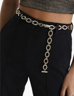 Reiss Camilla Brass Chain Belt -Glam Pouch Store R03929481 GOLD ALT04