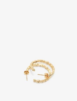 Maje Crystal-embellished Brass Hoop Earrings -Glam Pouch Store R03947658 OR ALT04