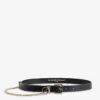 CLAUDIE PIERLOT Alicante Chain-embellished Leather Belt -Glam Pouch Store R03949262 NOIRGRIS M