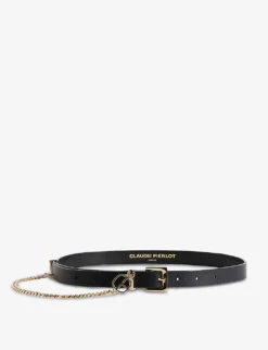 CLAUDIE PIERLOT Alicante Chain-embellished Leather Belt