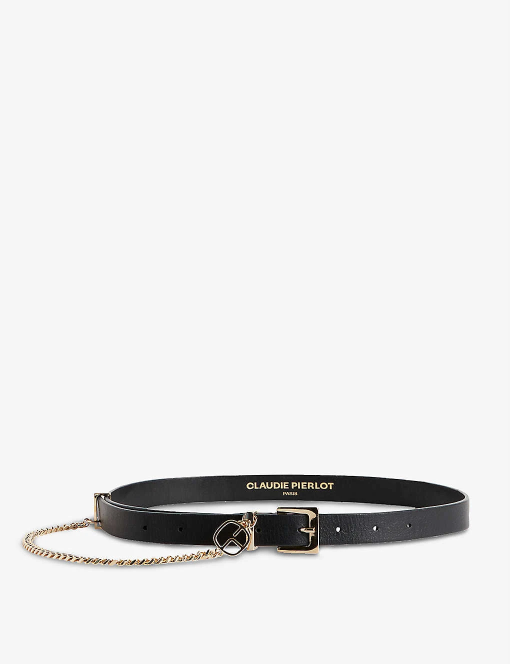 CLAUDIE PIERLOT Alicante Chain-embellished Leather Belt 3 CLAUDIE PIERLOT Alicante Chain-embellished Leather Belt