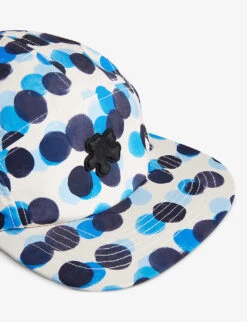 Ted Baker Iaan Spot-printed Cotton Baseball Cap -Glam Pouch Store R03950734 MIDBLUE ALT01