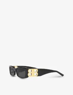 Balenciaga BB0096S Square-frame Acetate Sunglasses -Glam Pouch Store R03951240 BLACK ALT02