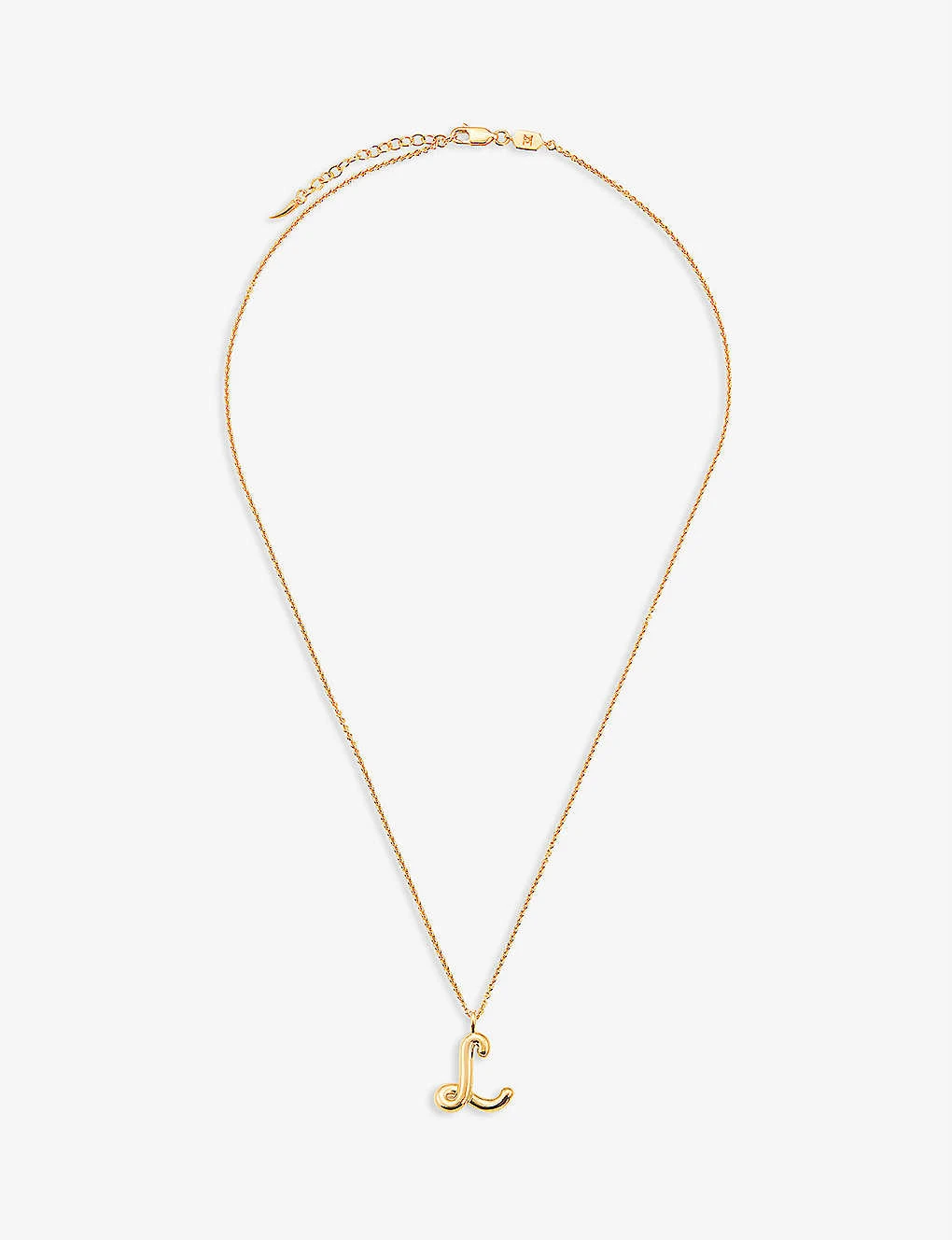 Initial 18ct Yellow Gold-plated Vermeil Recycled Sterling-silver Pendant Necklace 4 Initial 18ct Yellow Gold-plated Vermeil Recycled Sterling-silver Pendant Necklace - Image 2