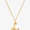 Initial 18ct Yellow Gold-plated Vermeil Recycled Sterling-silver Pendant Necklace -Glam Pouch Store R03953620 GOLD M