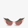 Gucci GG1094S Hollywood Forever 003 Sunglasses -Glam Pouch Store R03965011 PINK M