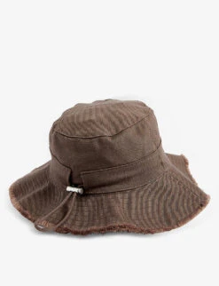 Jacquemus Le Bob Artichaut Logo-print Cotton Bucket Hat -Glam Pouch Store R03977650 BROWN ALT02