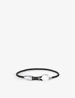 Thomas Sabo Brand-engraved Sterling-silver And Leather Bracelet
