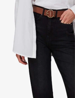 Whistles Circle Leather Belt 7 Whistles Circle Leather Belt -Glam Pouch Store R03991098 TAN ALT02