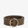 Whistles Circle Buckle Leather Belt 1 Whistles Circle Buckle Leather Belt -Glam Pouch Store R03992765 KHAKIOLIVE M