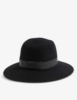 Maison Michel Virginie Ribbon-embellished Wool Fedora Hat -Glam Pouch Store R03995188 BLACK ALT02