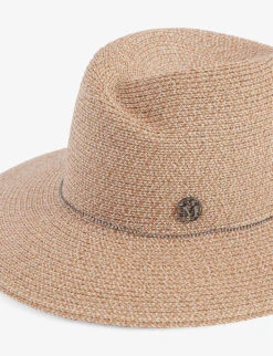 Maison Michel Virginie Ribbon-embellished Straw Fedora Hat 6 Maison Michel Virginie Ribbon-embellished Straw Fedora Hat -Glam Pouch Store R03995196 NATURALCAMEL ALT01