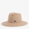 Maison Michel Virginie Ribbon-embellished Straw Fedora Hat 2 Maison Michel Virginie Ribbon-embellished Straw Fedora Hat -Glam Pouch Store R03995196 NATURALCAMEL M