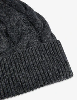 Ribbed Cable-knit Organic-cashmere Hat -Glam Pouch Store R03995322 CHARCOAL ALT01