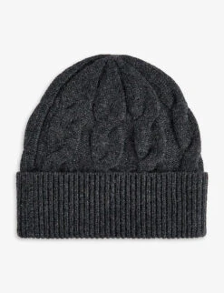 Ribbed Cable-knit Organic-cashmere Hat -Glam Pouch Store R03995322 CHARCOAL ALT02