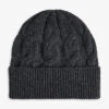 Ribbed Cable-knit Organic-cashmere Hat -Glam Pouch Store R03995322 CHARCOAL M
