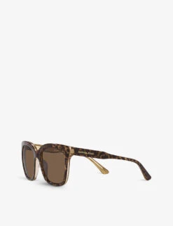 Michael Kors MK2163 San Marino Animal-print Square-frame Acetate Sunglasses -Glam Pouch Store R03995389 BROWN ALT02