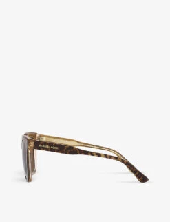Michael Kors MK2163 San Marino Animal-print Square-frame Acetate Sunglasses -Glam Pouch Store R03995389 BROWN ALT03