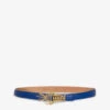 Sonia Petroff Lobster 24ct Yellow Gold-plated Brass And Swarovski Crystal Leather Belt 1 Sonia Petroff Lobster 24ct Yellow Gold-plated Brass And Swarovski Crystal Leather Belt -Glam Pouch Store R03995634 BLUE M